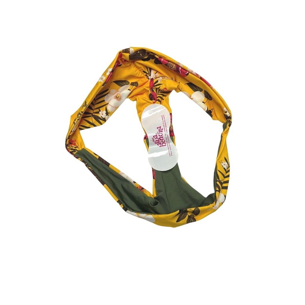 Agua Bendita Lola Clementine Yellow Floral Reversible Bikini Bottom LARGE Travel - Picture 5 of 7